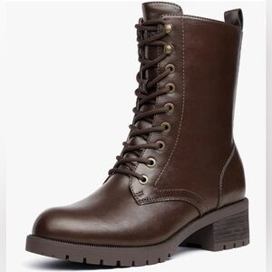 Women’s Brown Military Combat Boots Size 9